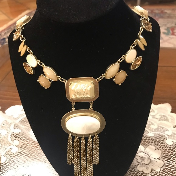 CHICOS GOLD NECKLACE WITH STONES - Picture 2 of 11